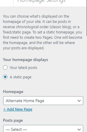 Homepage Settings Homepage Settings
