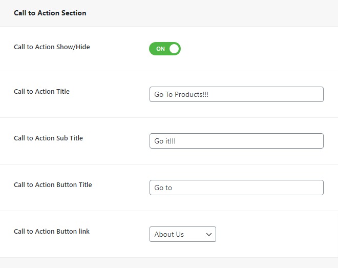 Cal l to action Section Cal l to action Section
